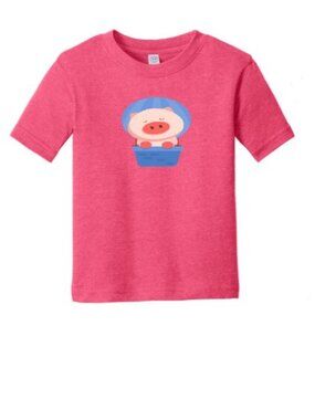Printed T-shirt, Design Pig, Color Hot Pink, Unisex, Age 2, Condition New